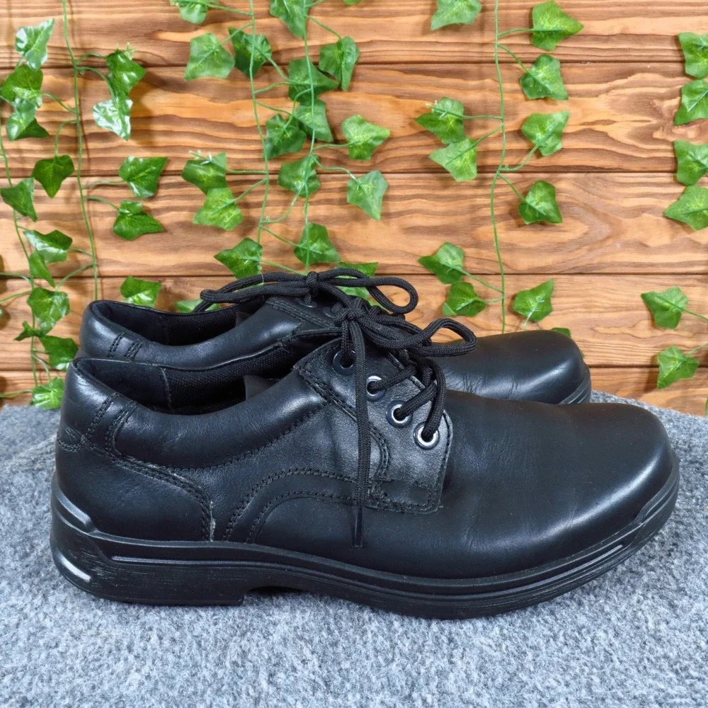 Hotter Burton‎ Men Oxford Shoes Size 8 Casual Walking Work Comfort Black Leather